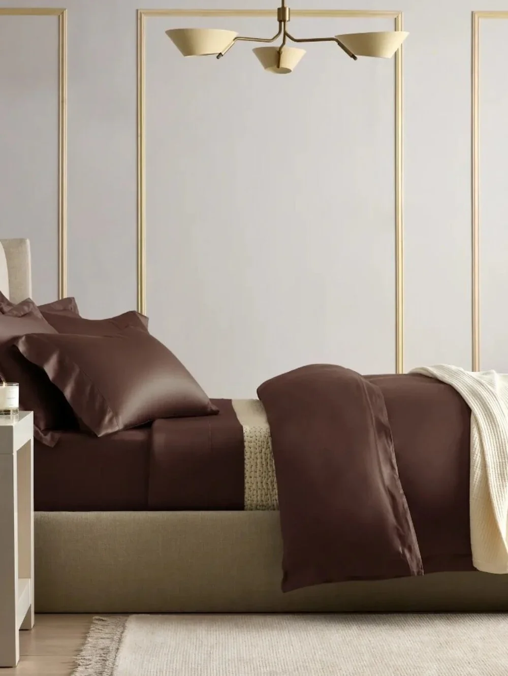 Quince Signature Giza Cotton Sateen Duvet Cover Set - Esspresso Brown